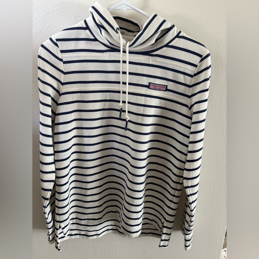 Vineyard Vines Navy and Cream Striped Top
